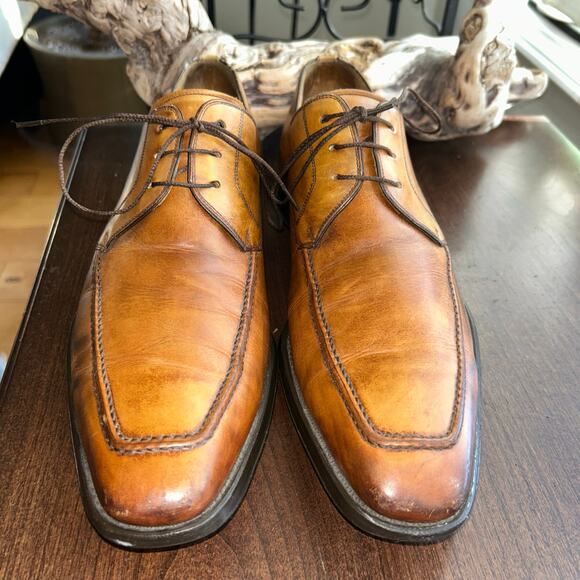 Magnanni Burnished light Brown Apron Oxford Dress Shoes size 10.5 main image 9
